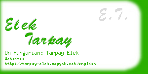 elek tarpay business card